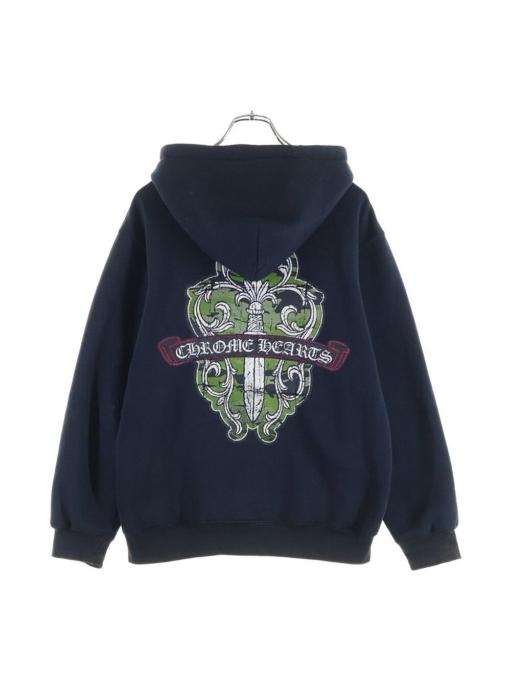 Chrome Hearts Vintage Vine Dagger Zip Hoodie Camouflage Lining Thermal Black
